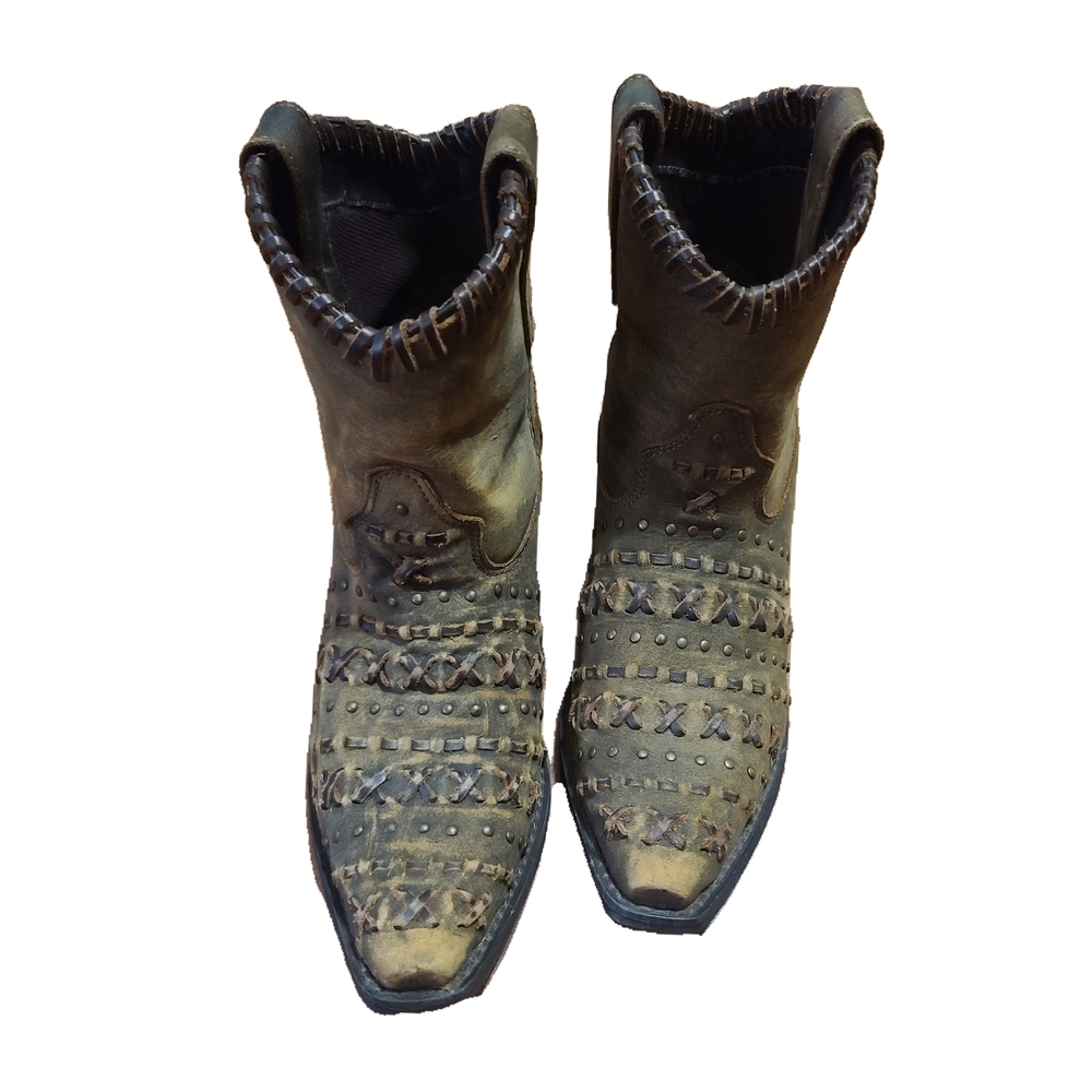 Studded Leather Ankle Boots